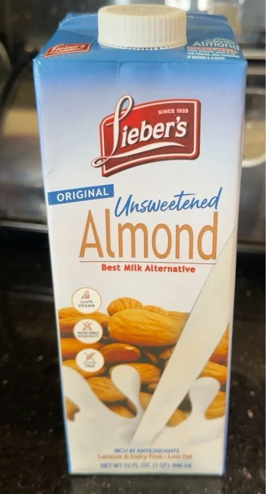 Unsweetened almond milk