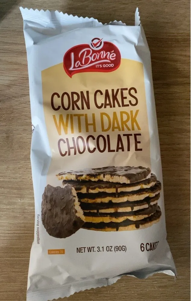 Corn cake with dark chocolate