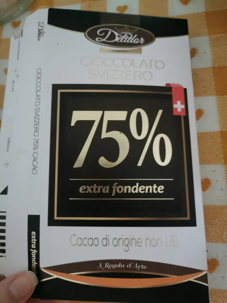 delidor cioccolato svizzero 75% extra fondente