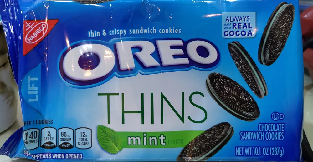 Nabisco oreo thins cookies mint 1x10.1 oz