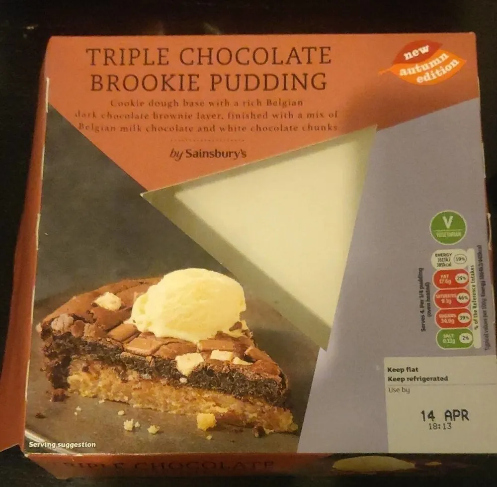 Triple chocolate brookie pudding