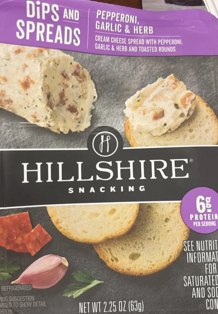 Cream Cheese Spread with Pepperoni, Garlic & Herb and Toasted Rounds