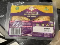 4 Flame Baked Garlic & Coriander Mini Naans