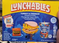 Turkey & Cheddar with Capri Sun Roarin' Waters Fruit Punch and Reese's Peanut Butter Cup