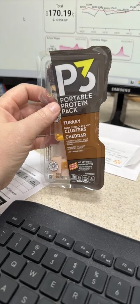Portable Protein Pack Turkey Dark Chocolate Nut Clusters Cheddar