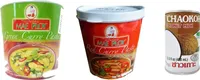 Asian cuisine red green curry paste coconut milk