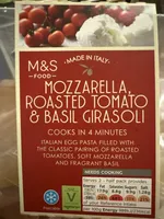 Mozzarella roasted tomato and basil girasoli