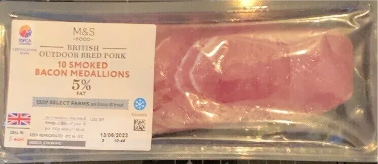 10 smoked bacon medallions