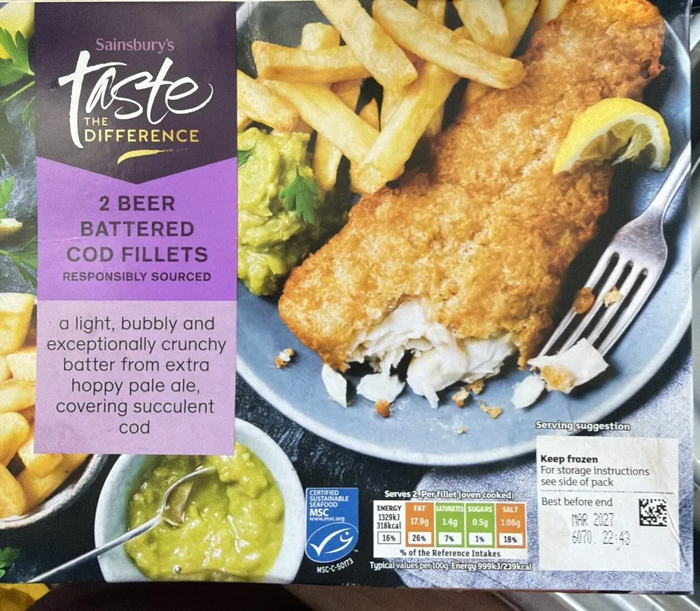 Beer Battered Cod Fillets