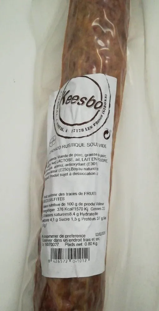 Chorizo rustique sous vide