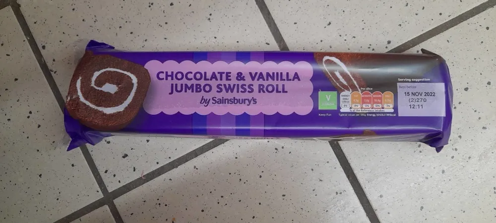 Chocolate and Vanilla Jumbo Swiss Roll
