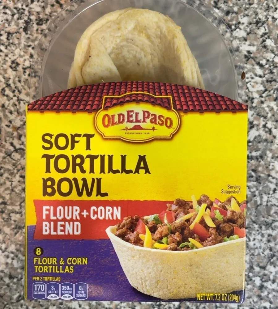 Flour And Corn Blend Soft Tortilla Bowl 8 Count