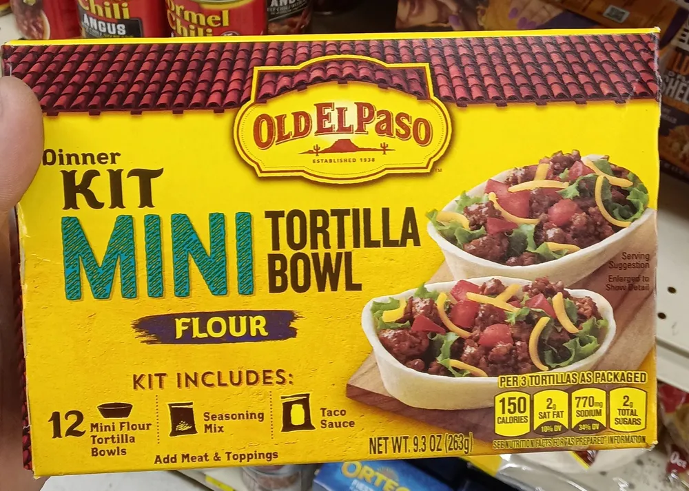 Old El Paso Mini Flour Tortilla Bowl Mexican Dinner Kit