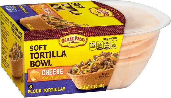 Cheese soft tortilla bowl