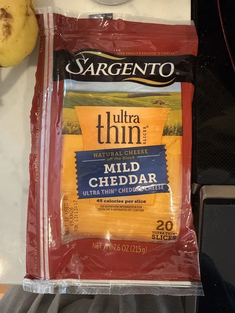 Natural Cheese Mild Cheddar Ultra Thin Cheddar Cheese