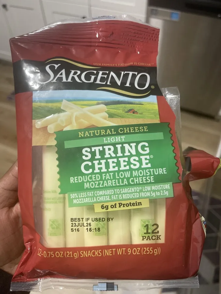 Natural Cheese Light String Cheese Reduced Fat Low Moisture Mozzarella Cheese