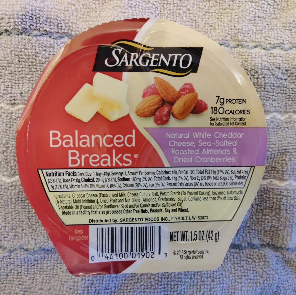 Balanced Breaks Natural White Cheddar Cheese, Sea-Salted Roasted Almonds & Dried Cranberries