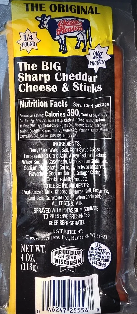 The big sharp cheddar cheese and sticks