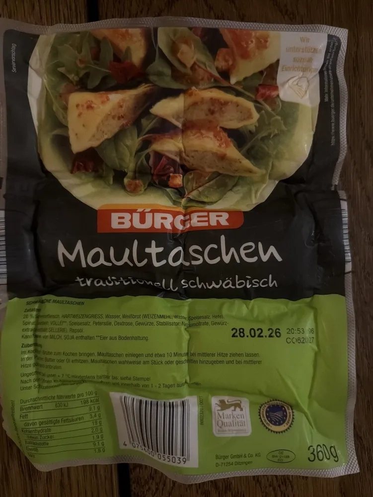 Maultaschen Traditionell Schwäbisch