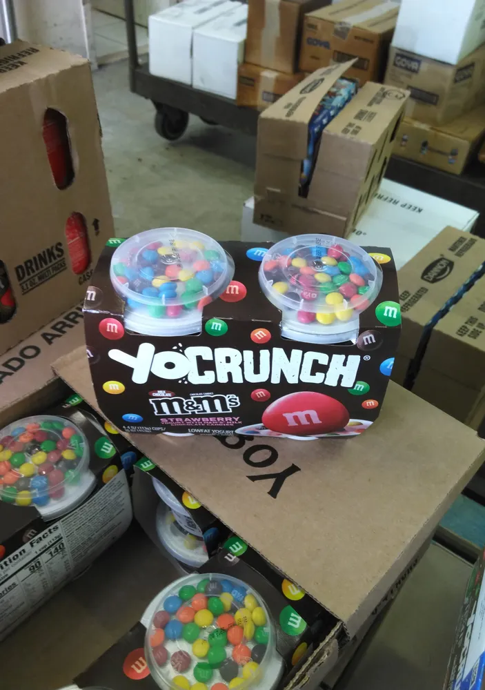 Strawberry Yogurt with M&M's Minis Milk Chocolate Candies
