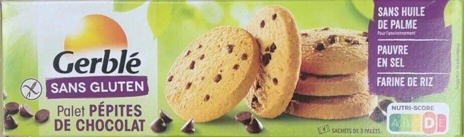 Palet pepite de chocolat sans gluten