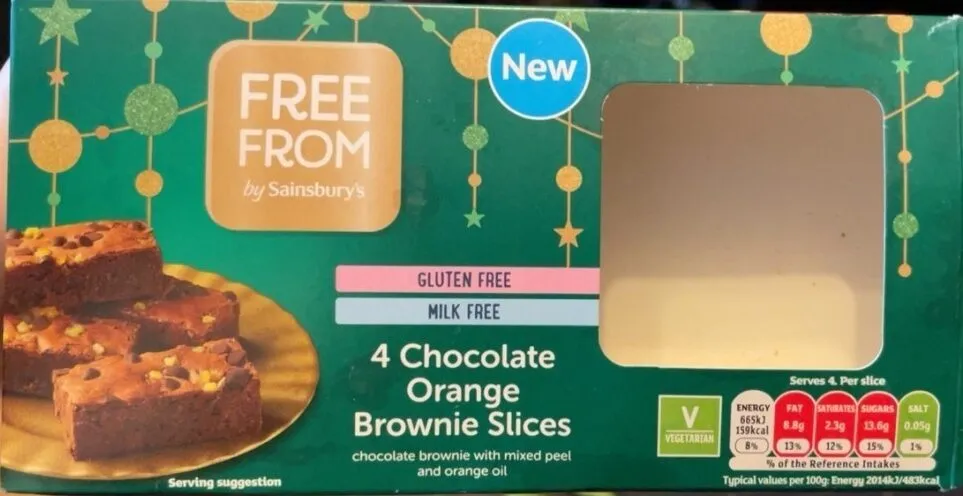 Chocolate orange brownie slices