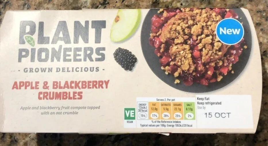 Apple and blackberry crumbles