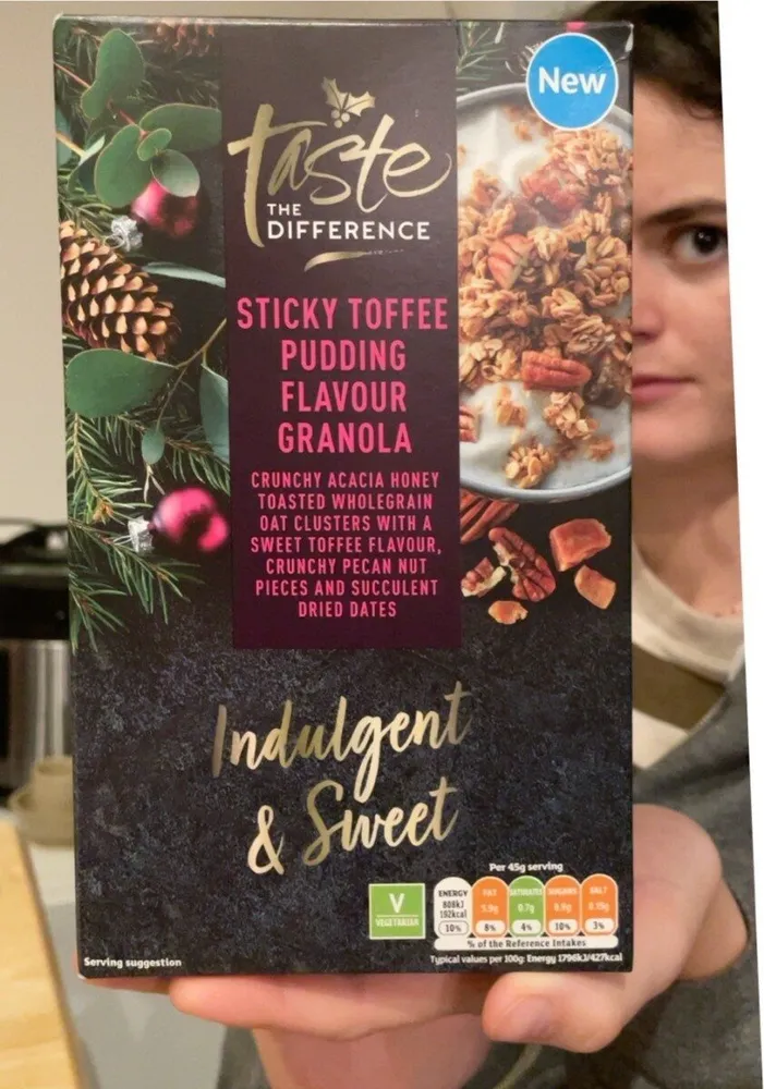 Sticky tofee pudding flavour granola
