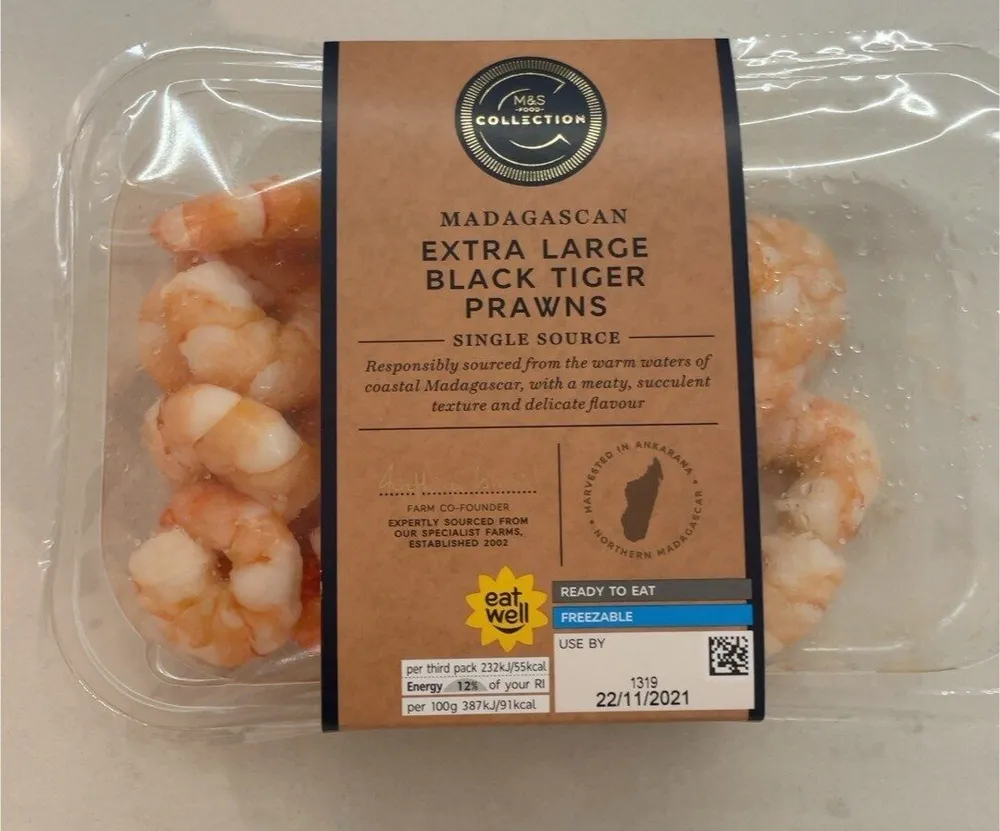 Extra Large Black Tiger Prawns