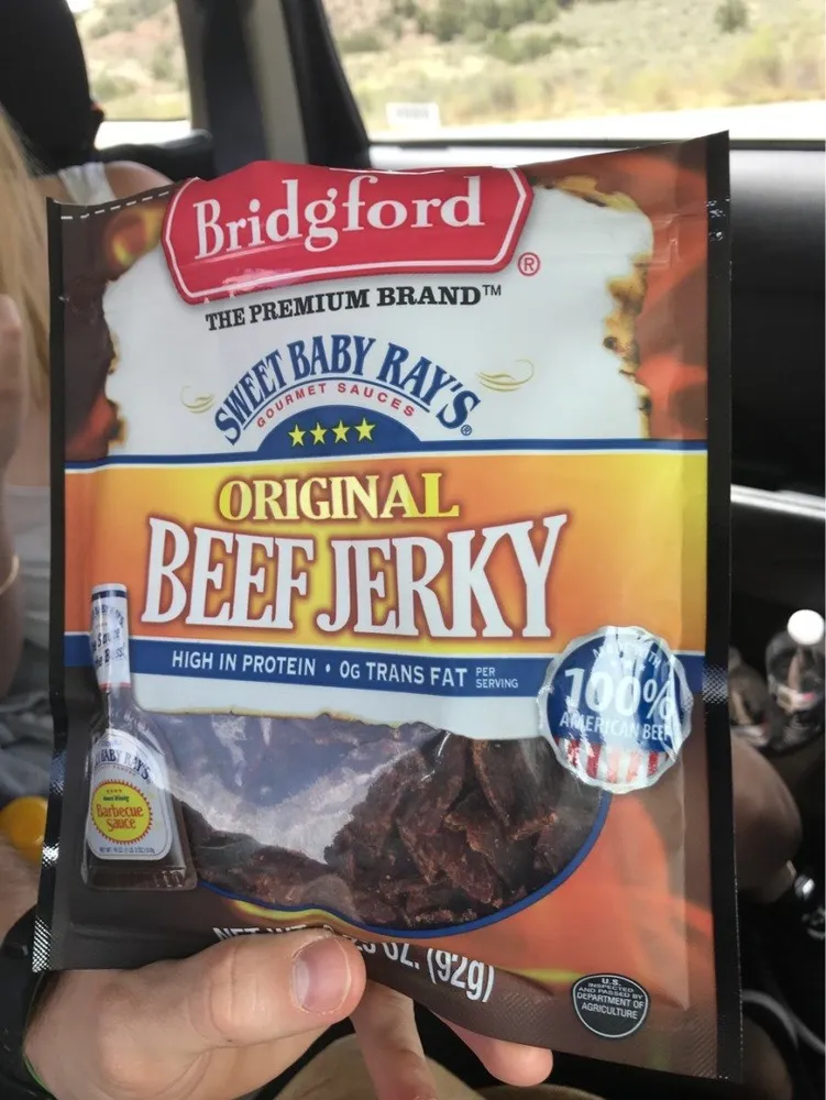 Bridgford, sweet baby ray's, original beef jerky