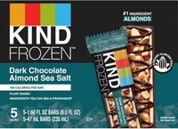 Frozen dark chocolate almond sea salt bar