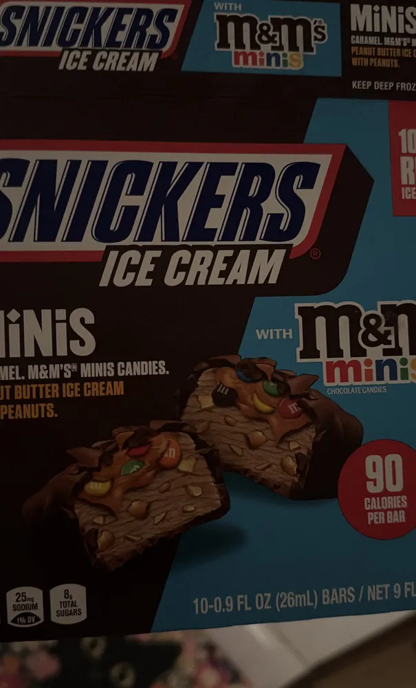 Snickers Ice Cream Minis with m&m's minis