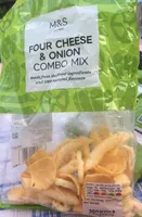 four cheese and onion seasoned shaped potato snacks