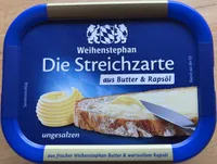 Die Streichzarte aus Butter und Rapsöl ungesalzen