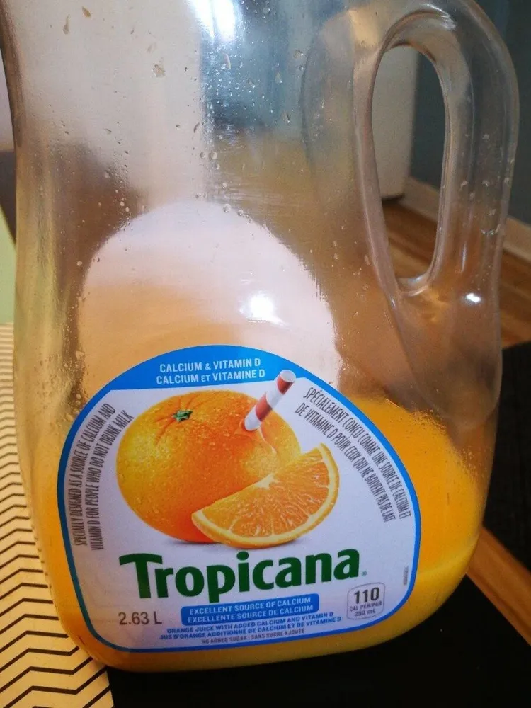 Jus d'orange additionné de calcium et de vitamine D