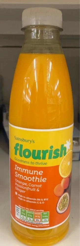 Immune smoothie - orange, carrot, passion fruit and ginger