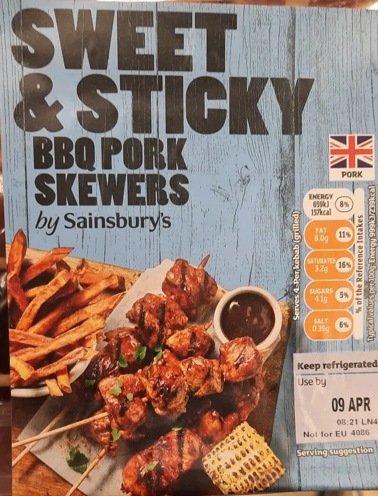 sweet & sticky bbq pork skewers