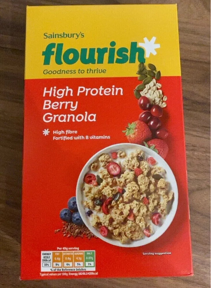 Flourish high protein berry granola
