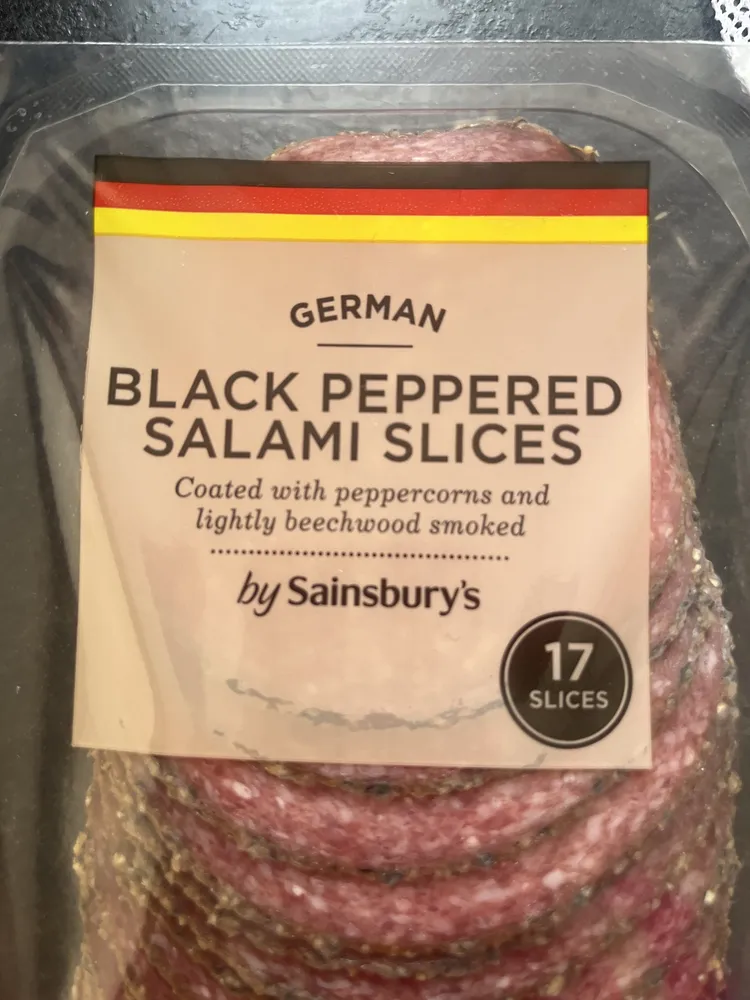 Black Peppered Salami Slices