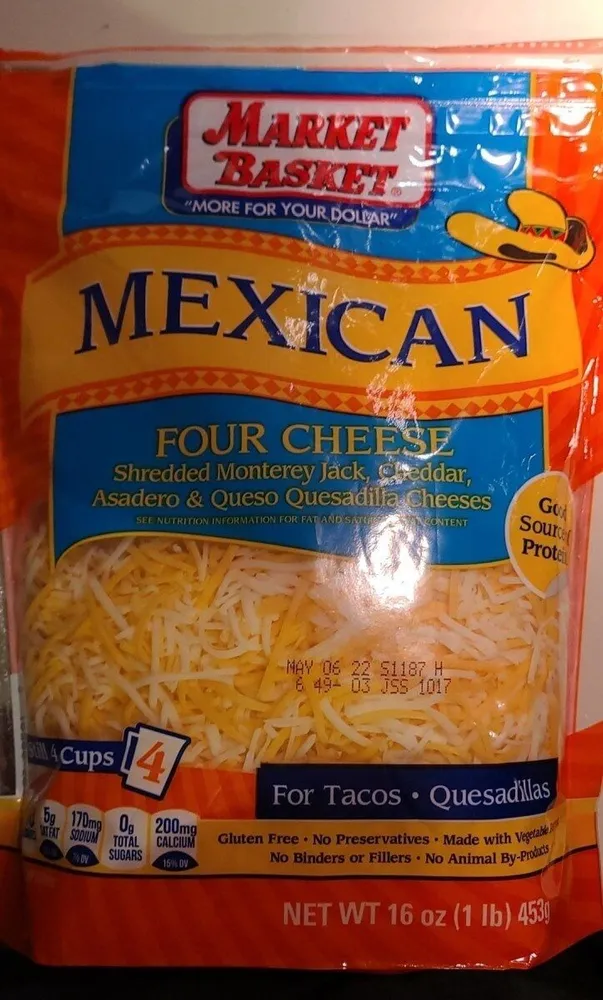 Four Cheese Shredded Monterey Jack, Cheddar, Asadero & Queso Quesadilla Cheese