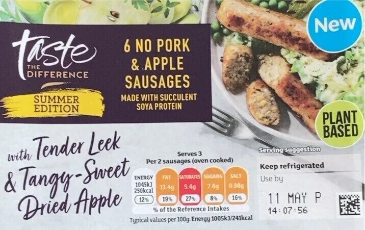 No pork & apple sausage