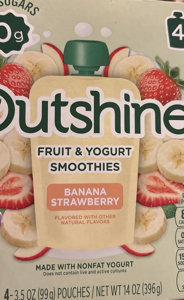 Banana strawberry fruit and yogurt smoothie