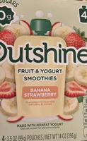 Banana strawberry fruit and yogurt smoothie