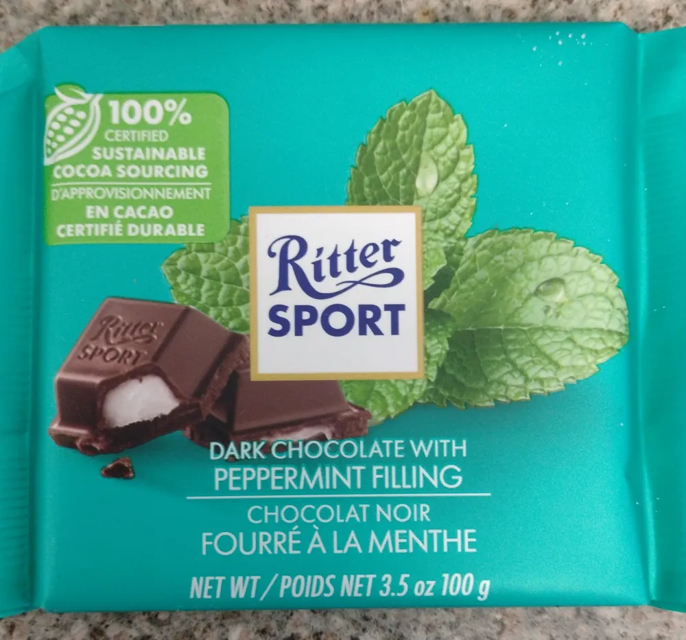 Chocolat noir fourré à la menthe