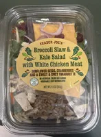 BROCCOLI SLAW & KALE SALAD WITH WHITE CHICKEN MEAT