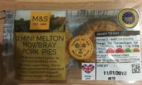 2 Mini Melton Mowbray Pork Pies