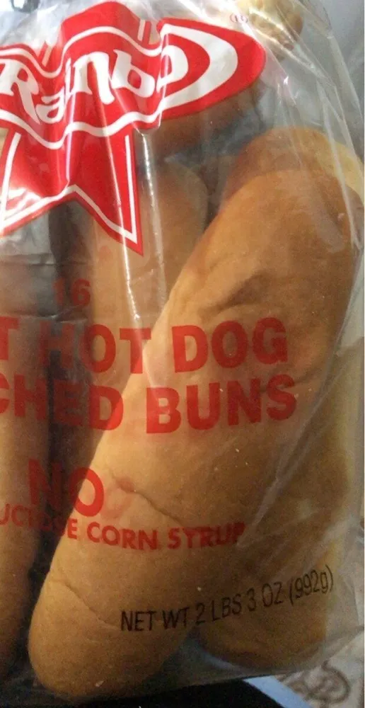Giant hot dog enriched buns