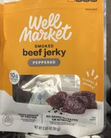 Smoked beef jerky peppered