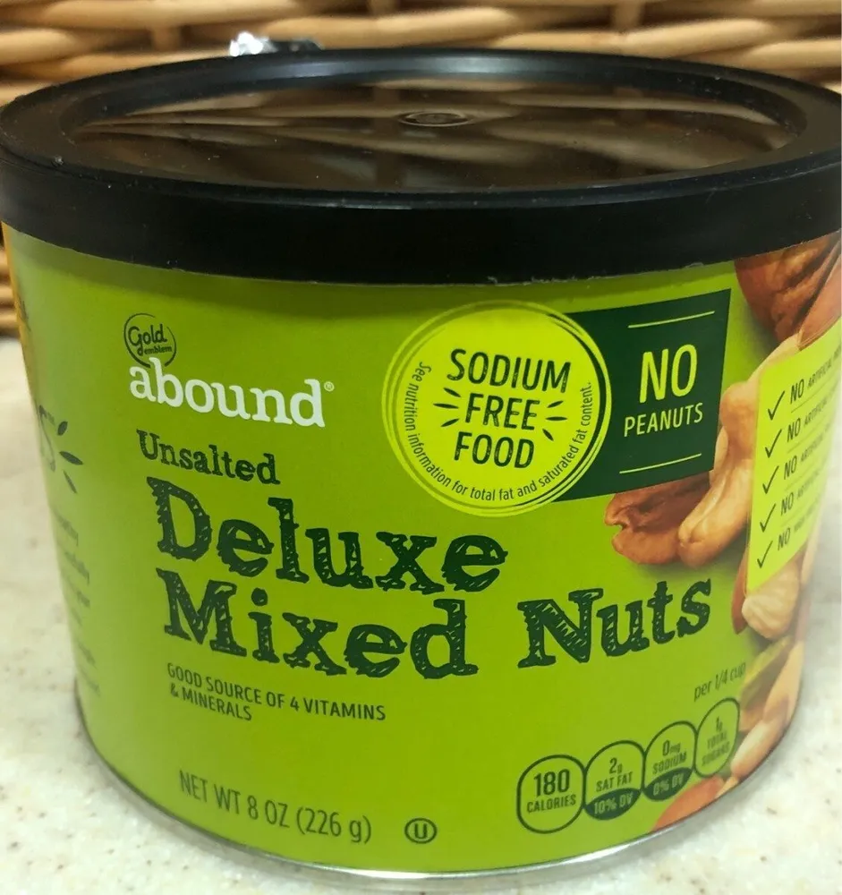 Unsalted deluxe mixed nuts, unsalted