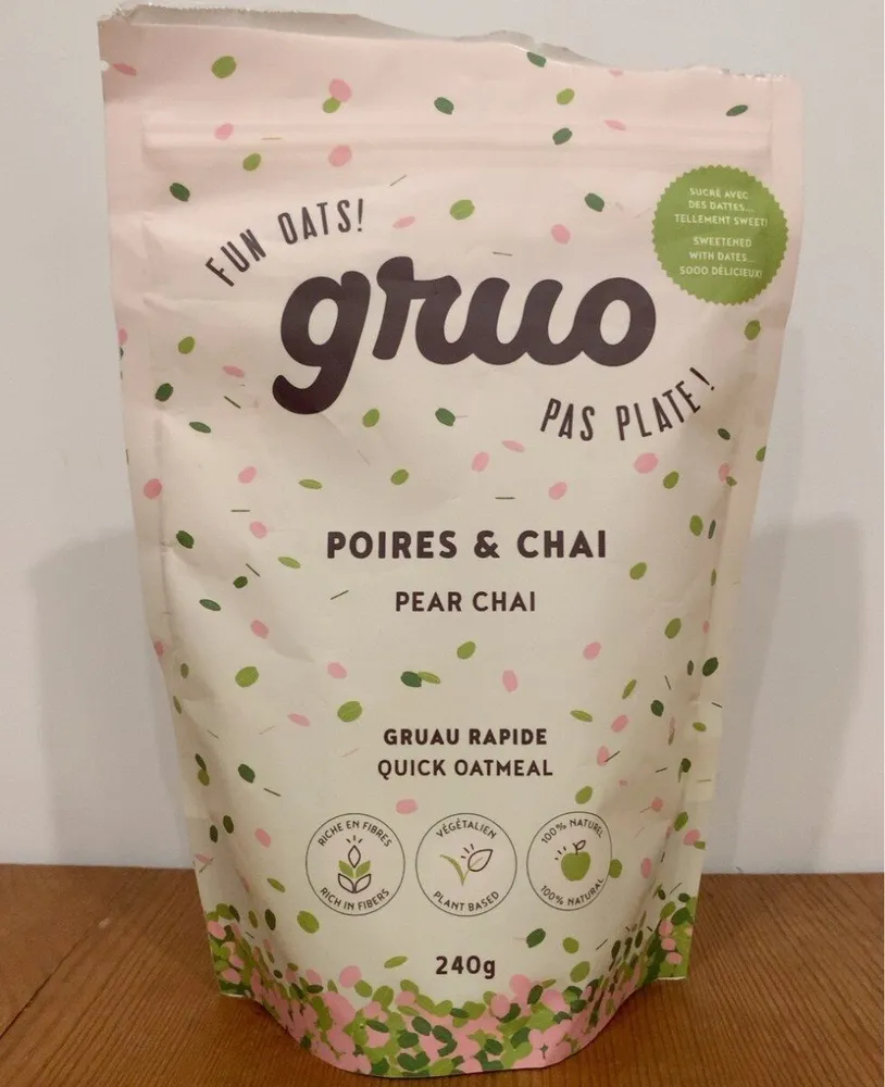Gruau rapide Poires & Chaï